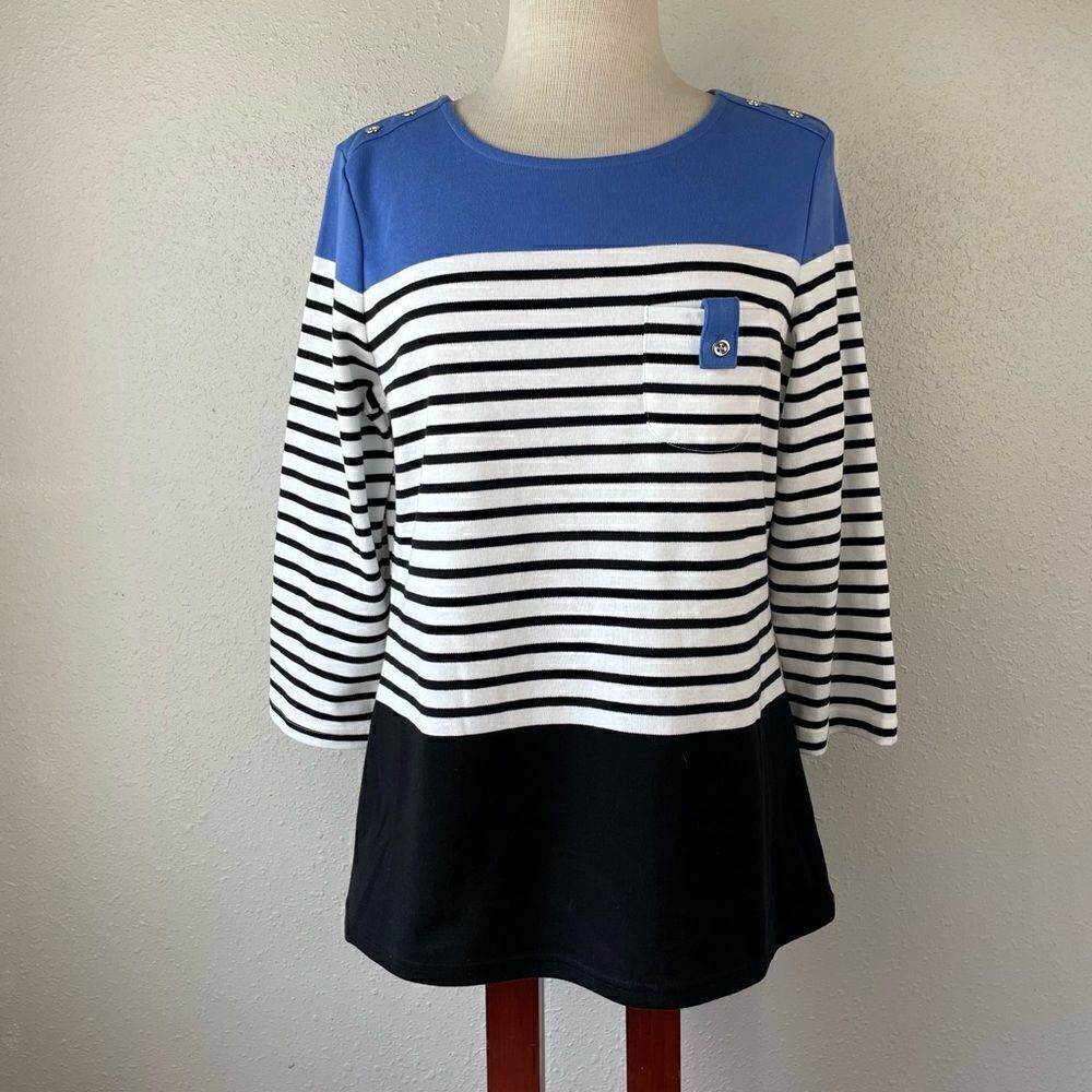 Karen Scott Sport Three Quarter Sleeve Tip Size M EUC